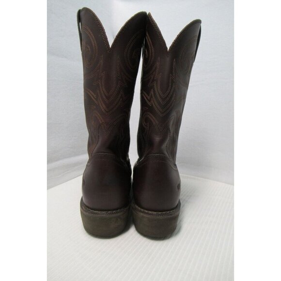 Durango Men Cowboy Boot Size 10.5D Brown Leather Work Slip Oil Resistant FR104 - Picture 7 of 12